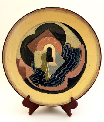 Anne Dangar (1885-1951)Slip decorated earthenware platter, c. 1935