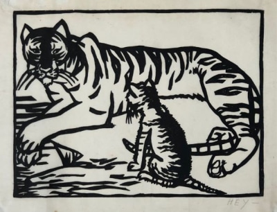 Cicely Hey (1896-1980)Tiger and Cub, 1922