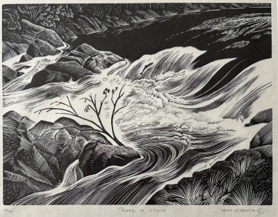 Iain Macnab (1890-1967)River in Spate, 1960