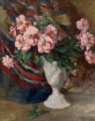Dorothy Hepworth (1898-1978)Pinks in a White Vase, c. 1935