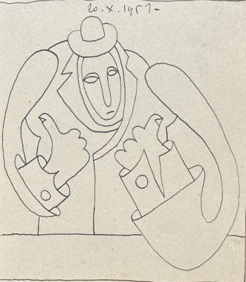 René Audebès (1921-1993)Figure with Thumbs Up II, 1951