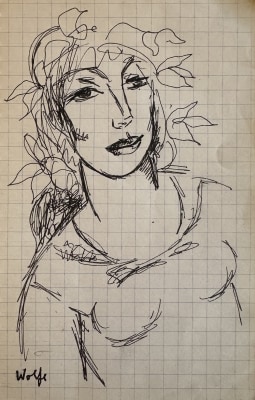 Edward Wolfe, Woman with Flowers, 1934