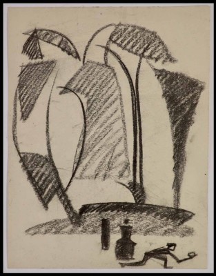 Henri Gaudier-Brzeska (1891-1915)Bank of Trees with Man Bowling, 1913