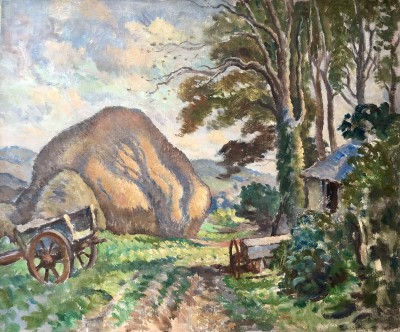Ethelbert White (1891-1972)Sussex Landscape with Hayrick, c. 1933