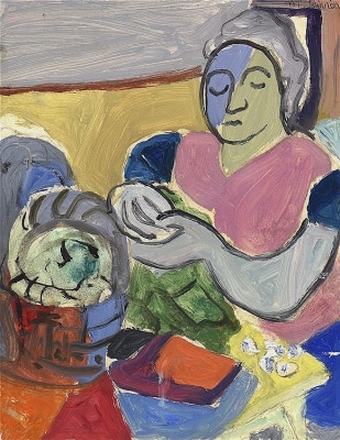 Marcelle Rivier (1906-1986)Woman at her Kitchen Table, c. 1950