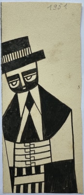 René Audebès (1921-1993)Man with Top Hat, 1951