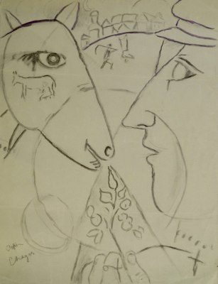 Marie Marevna (1892-1984)Study after Chagall's 'I and the Village', 1912-14