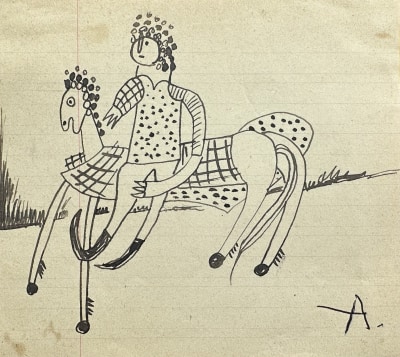 René Audebès (1921-1993)Horse and Rider I, c. 1948