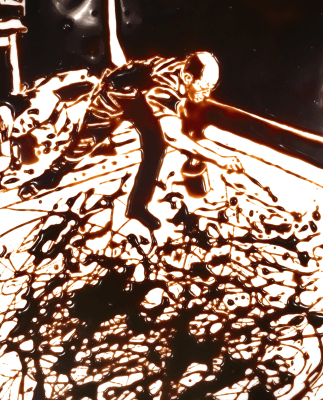 vik muniz, pictures of chocolate: action photo, after hans namuth, 1997