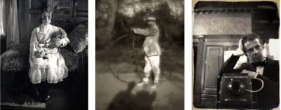 vik muniz, clayton days: girl with doll / man with bicycle / the photographer, 2000