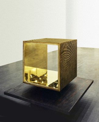 heinz mack, Open Bronze Cube, 2001