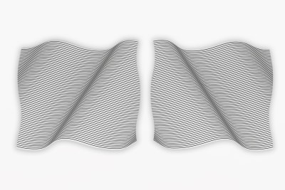 philippe decrauzat, Flag Wave Dyptich I (Black), 2019