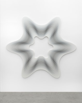 philippe decrauzat, Delay Exa # 5 (White to White) , 2019
