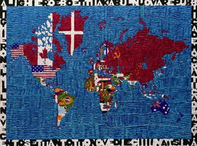 vik muniz, Pictures of Pigment: Map of the world, after Boetti, 2009
