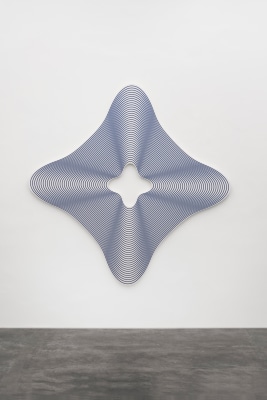 philippe decrauzat, Delay (Blue Iridescent), 2019