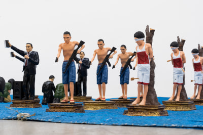 andré griffo, The seller of miniature characters - Installation, 2022