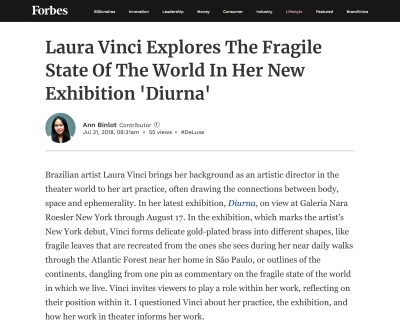 laura vinci explores the fragile state of the world in her new exhibition 'diurna'