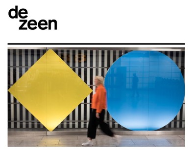 daniel buren adds colourful shapes to tottenham court road tube station