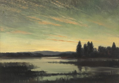 Sir Peter Markham Scott , Sunset landscape