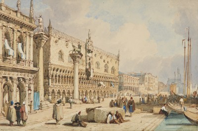 School of Samuel Prout , St Marks' Square and the Palazzo Ducale, Venice