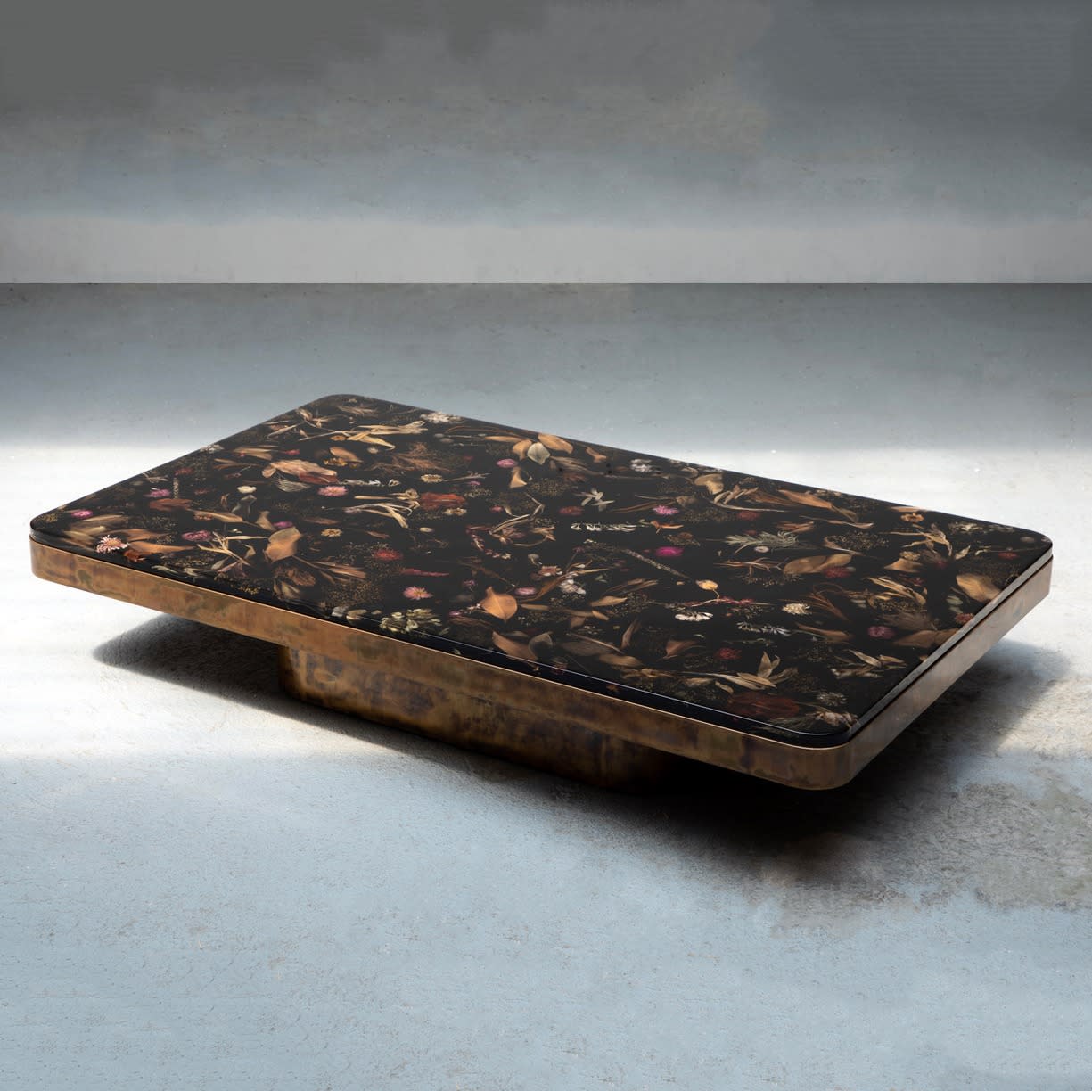 Bronze rectangle coffee shop table