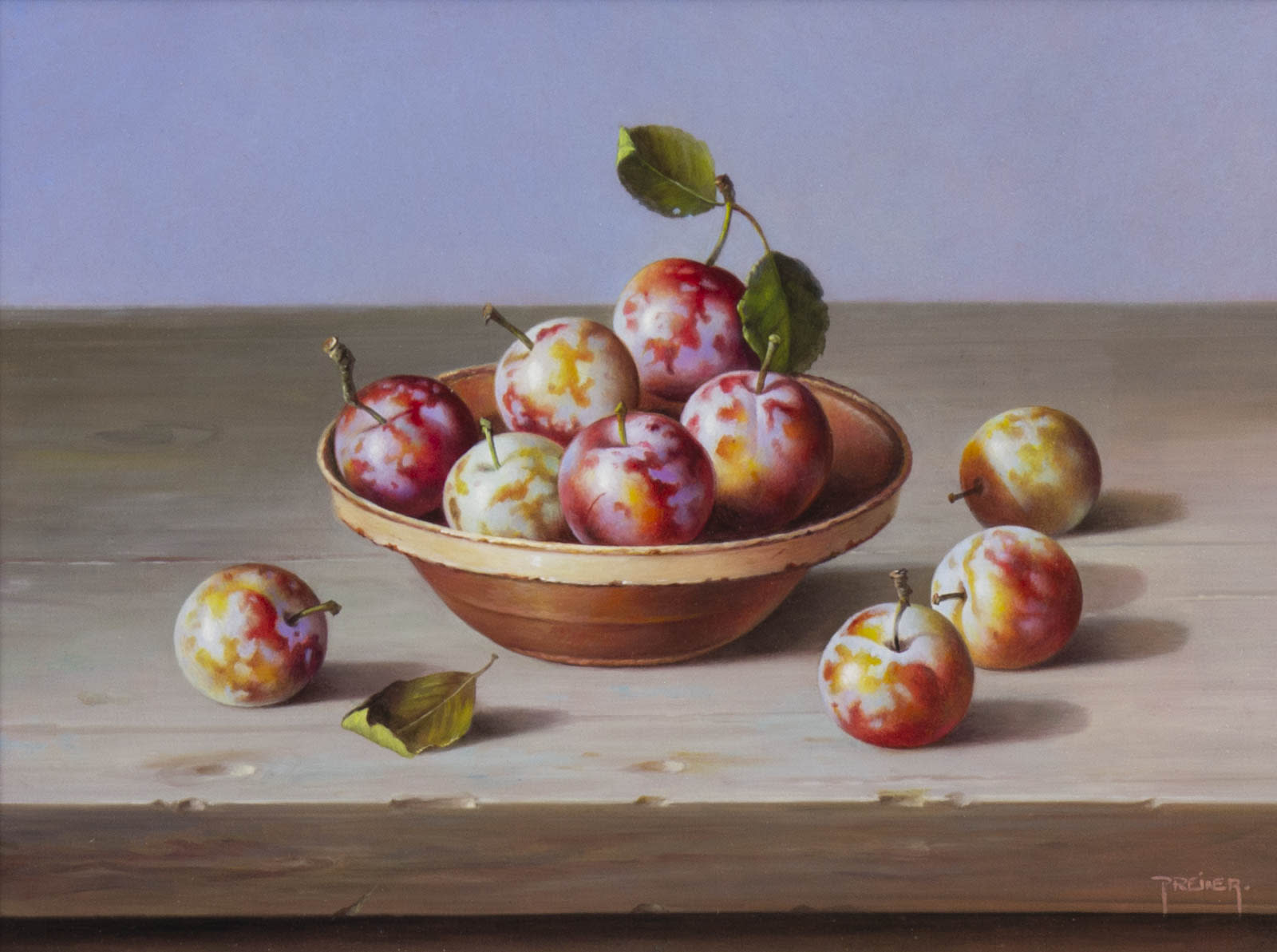 Plums in Terracotta Bowl
