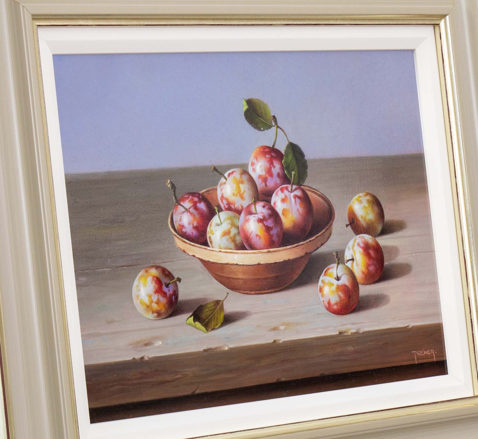 Plums in Terracotta Bowl