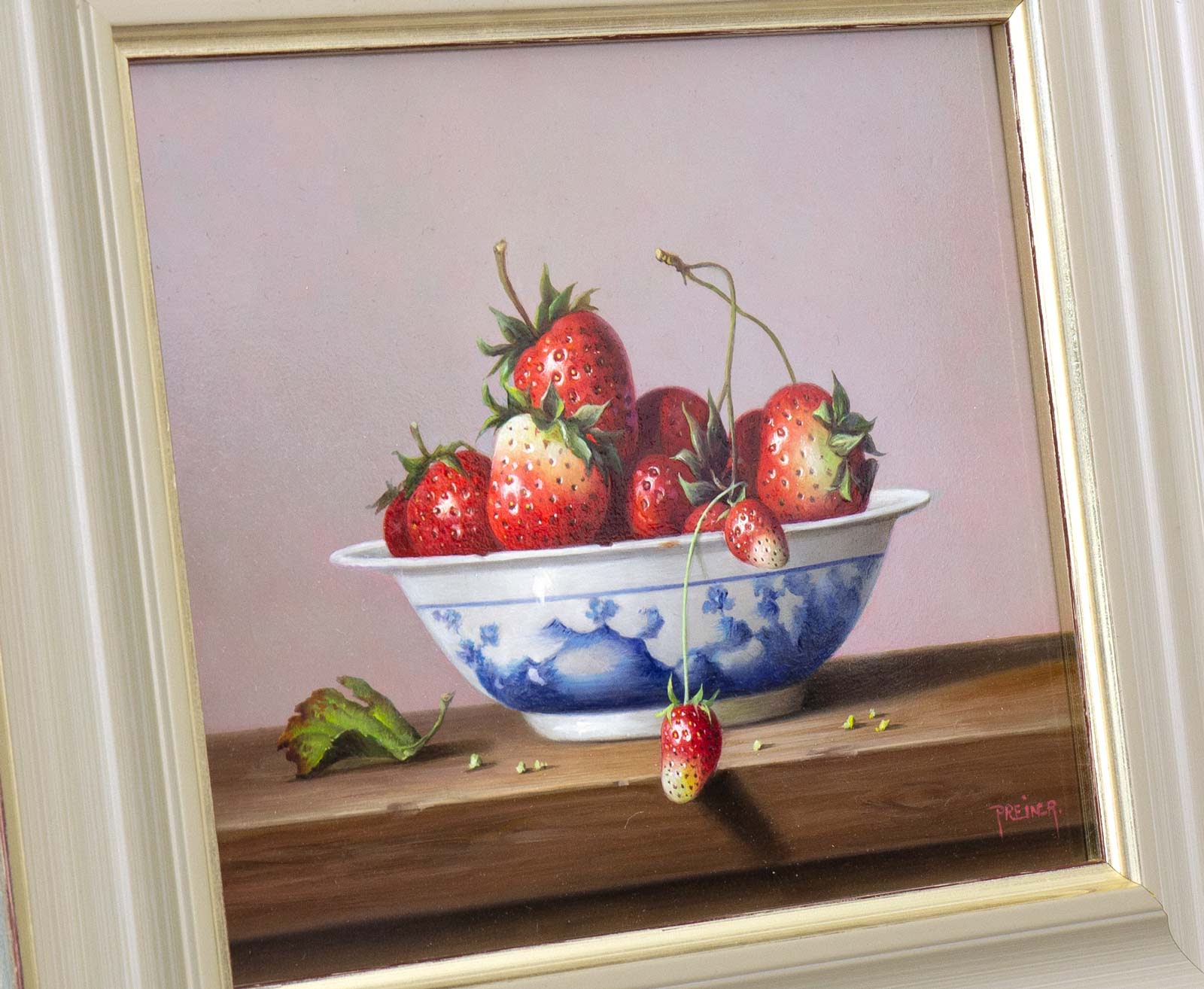 Strawberries in Porcelain Bowl