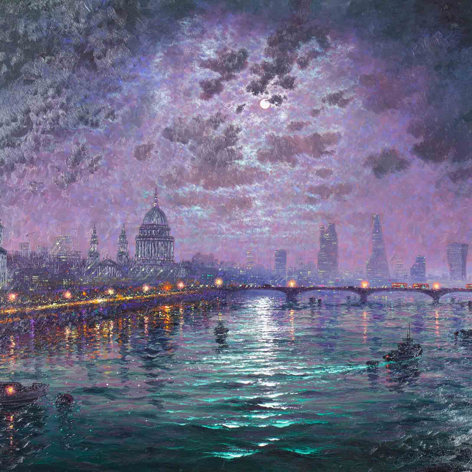 Moonlight Sparkle Across the Thames