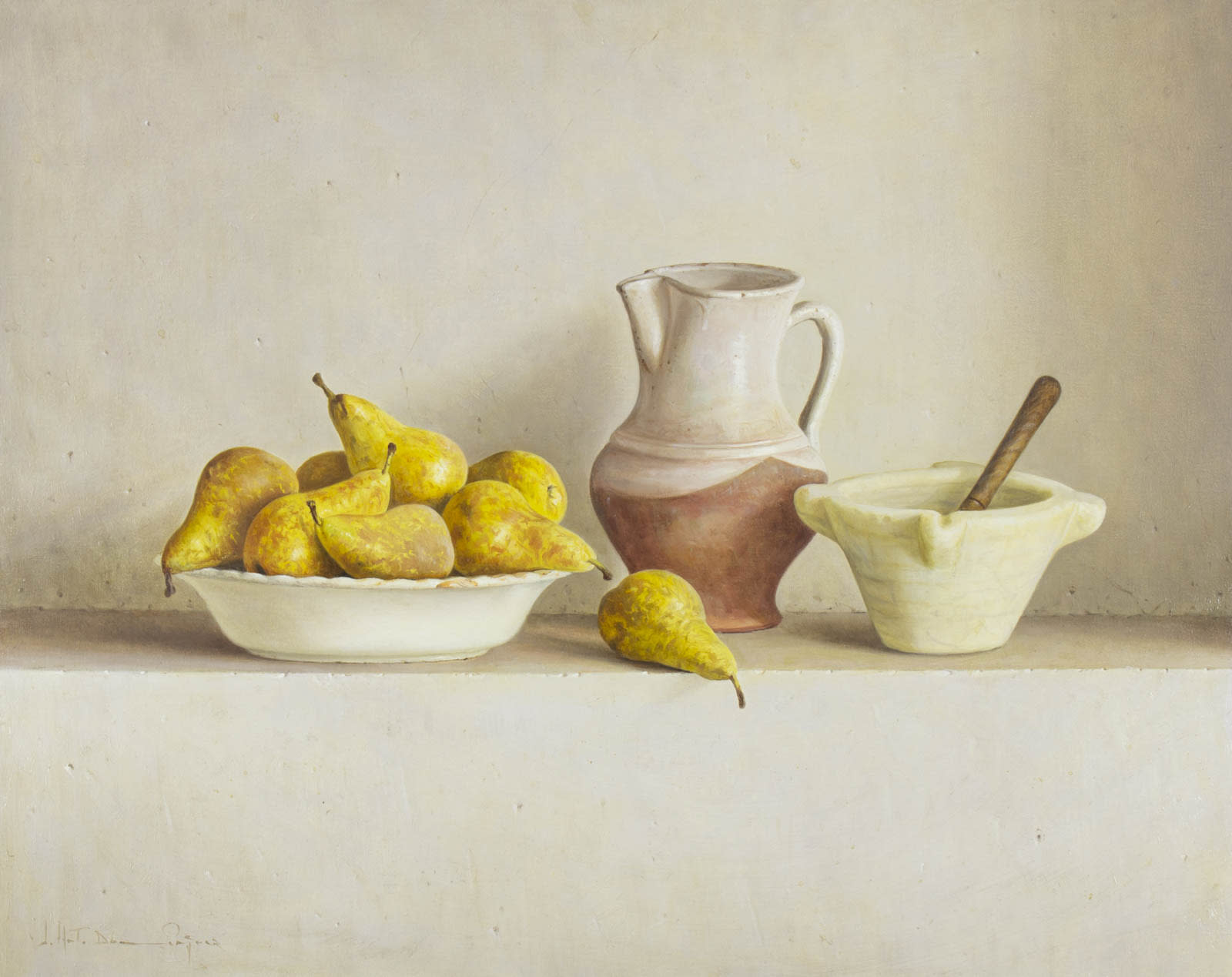 Porcelain, Pears and Stoneware