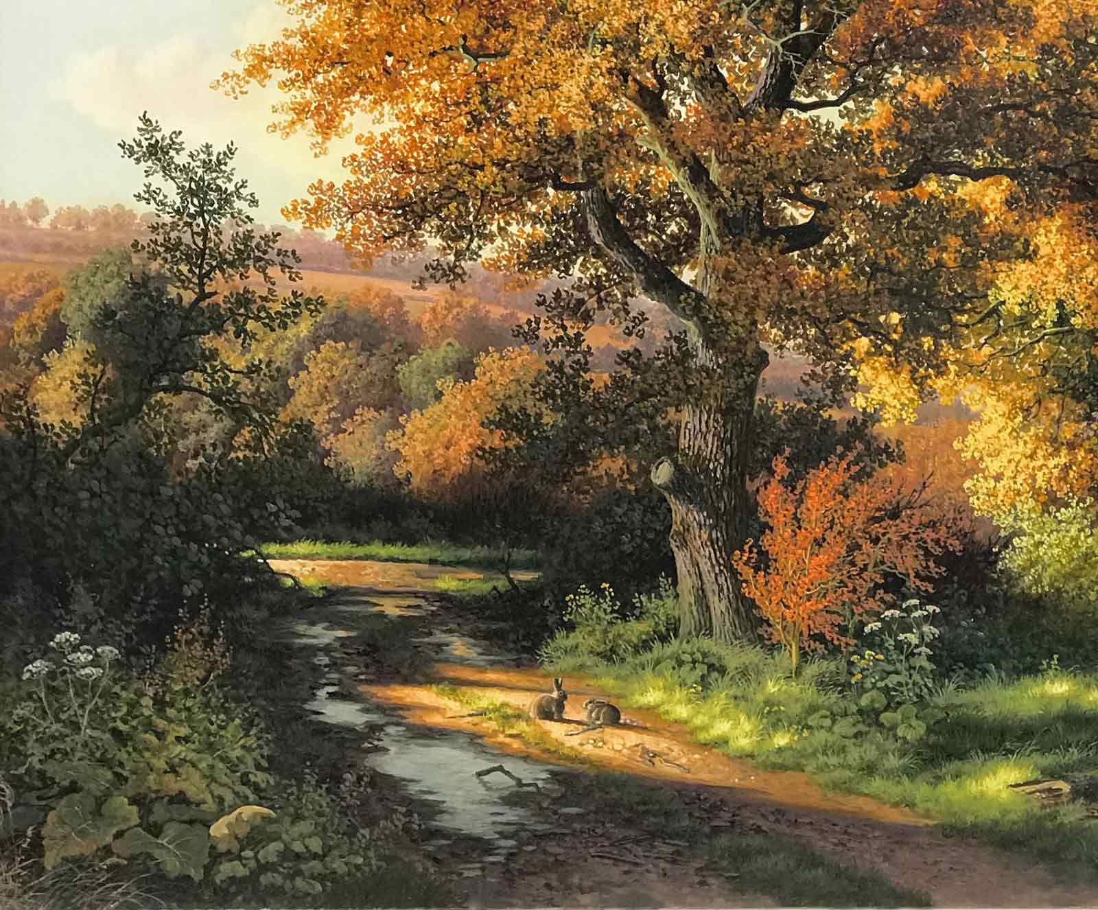 Autumn Country Lane, Near Everdon