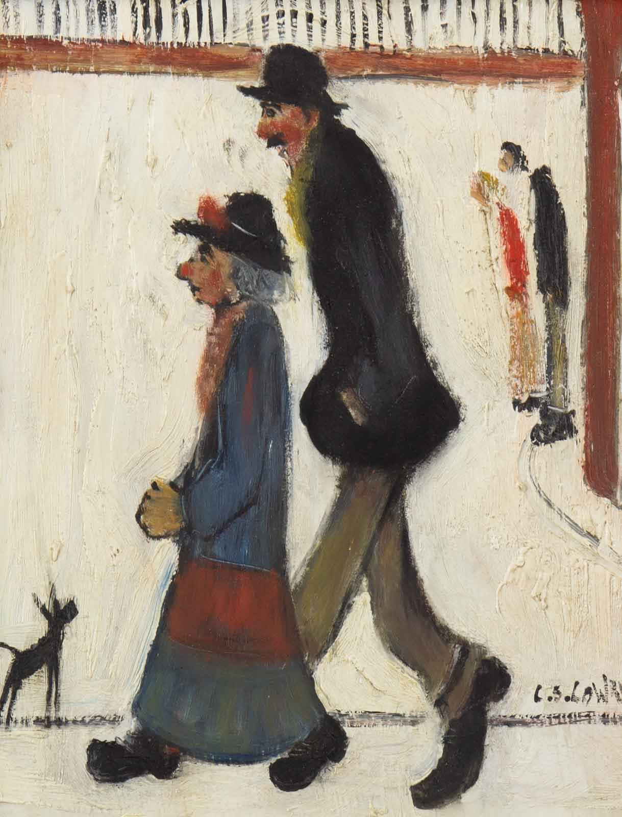 Two Figures Walking after L.S.Lowry