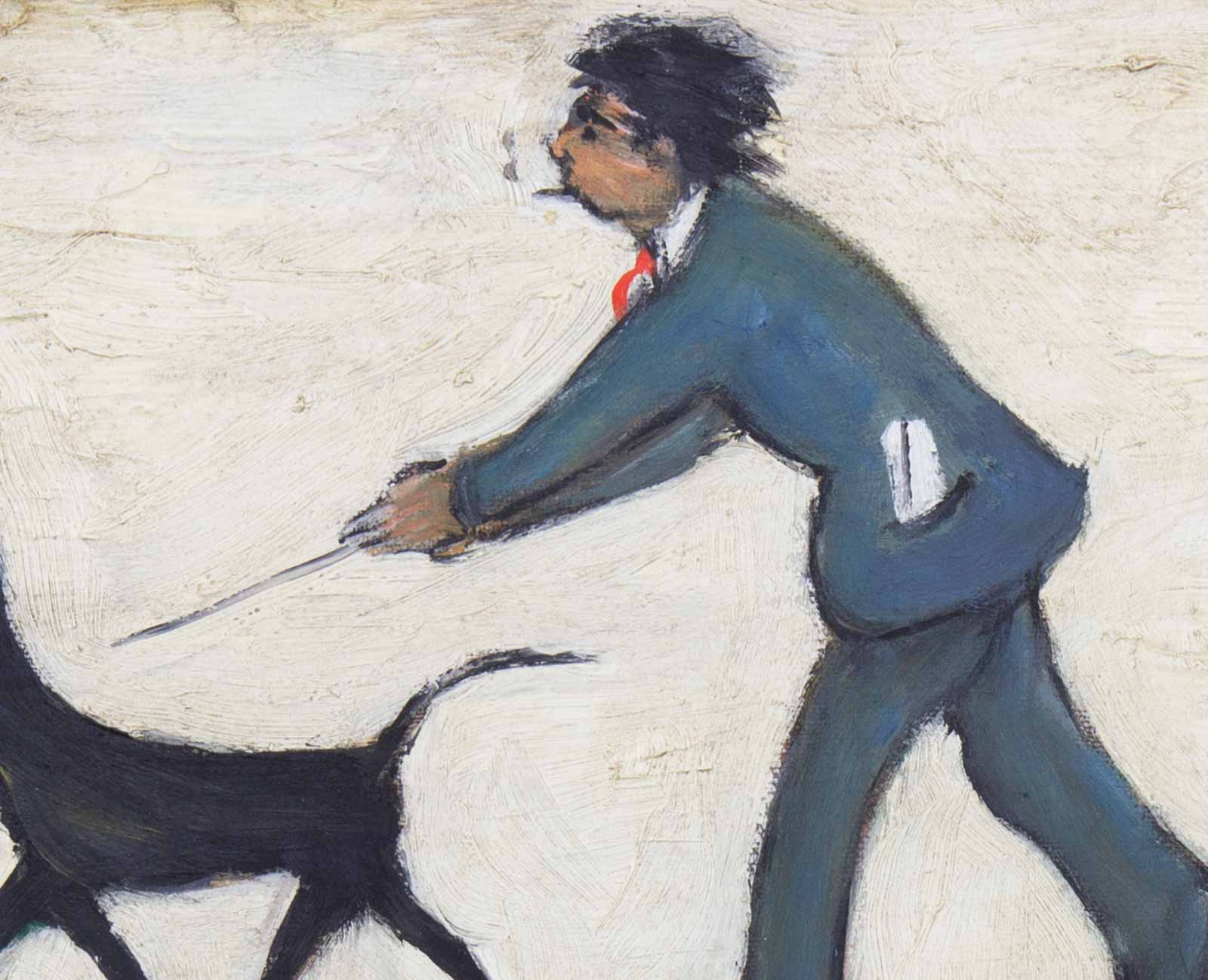 Man Walking Dog after L.S.Lowry