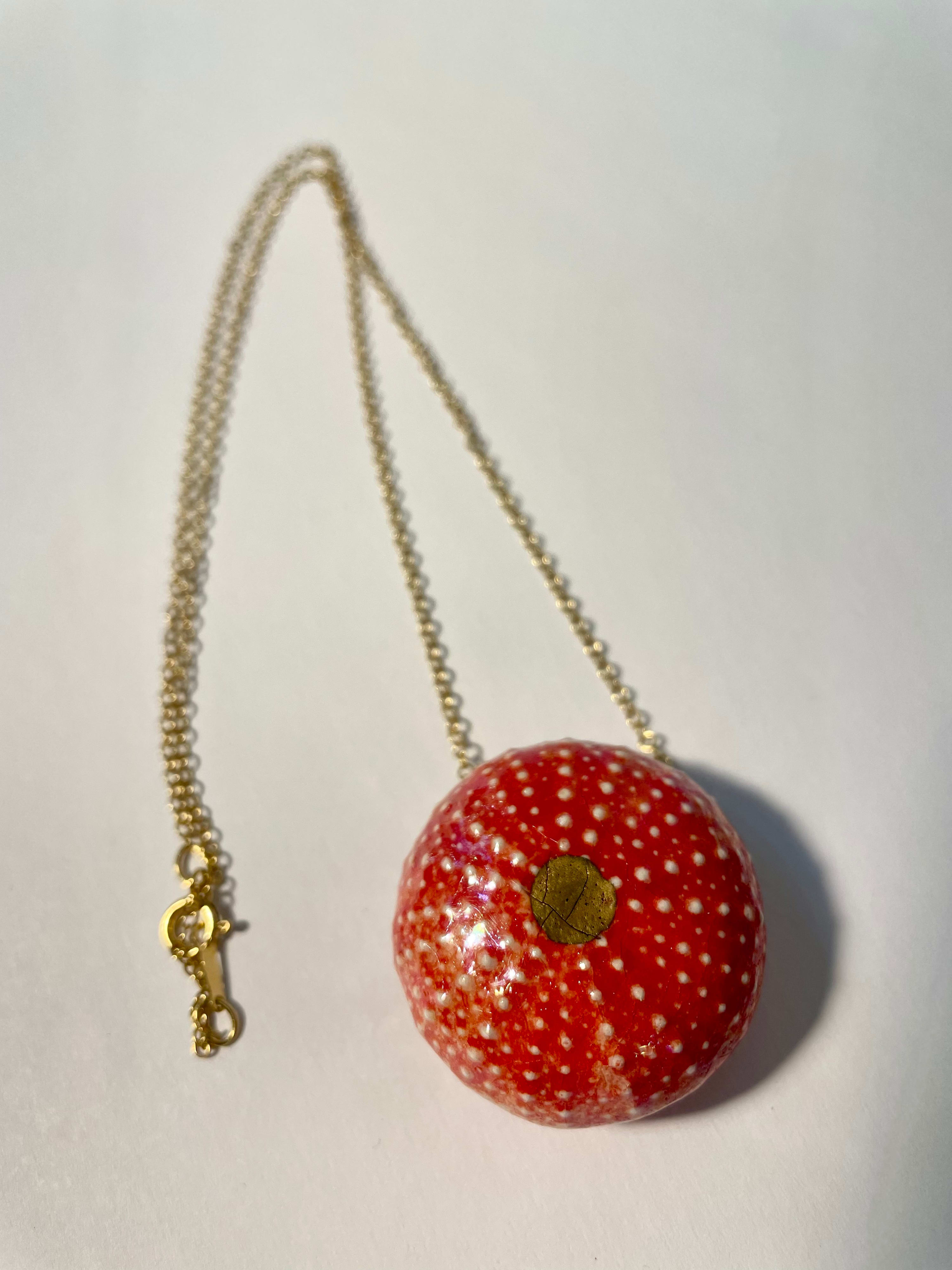 Delfina Emmanuel, Sea Urchin Pendant Red,