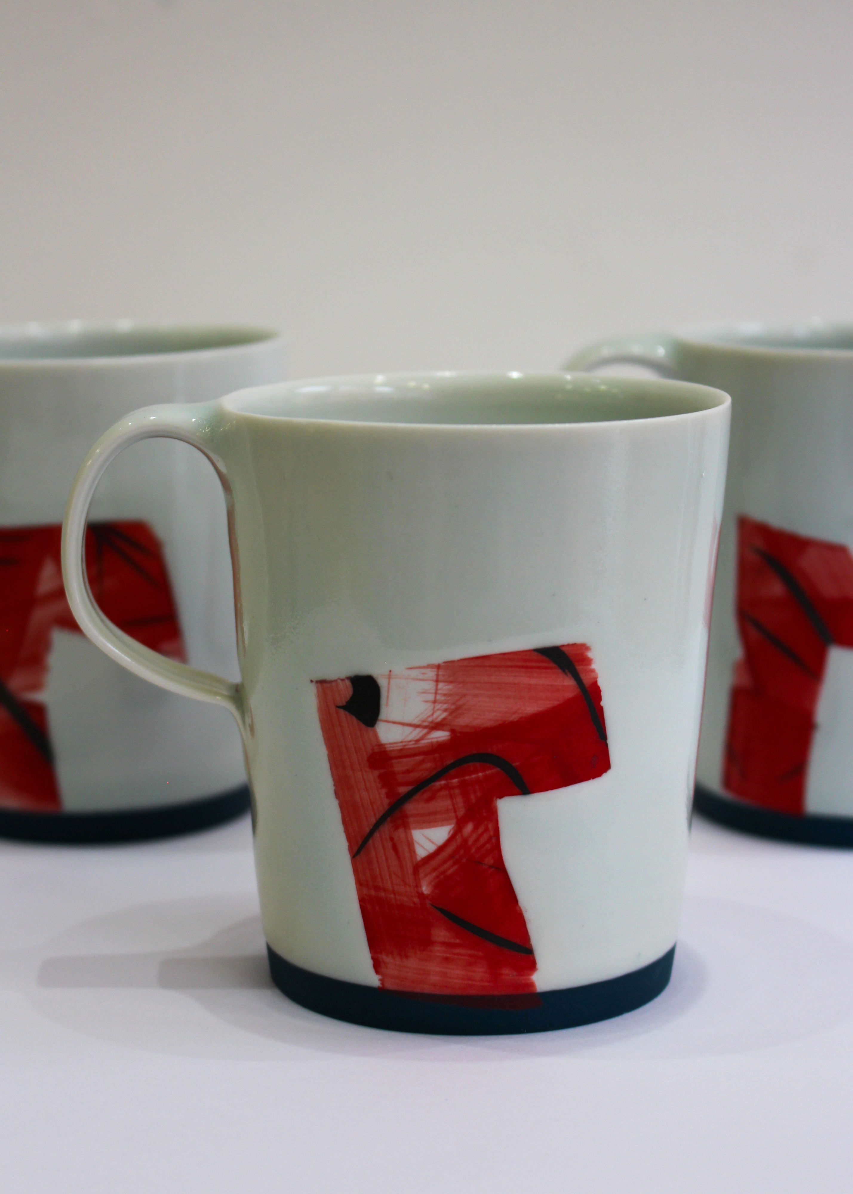 Adam Frew, Cup - Red Block Pattern Blue Rim Base , 2025 | Contemporary ...
