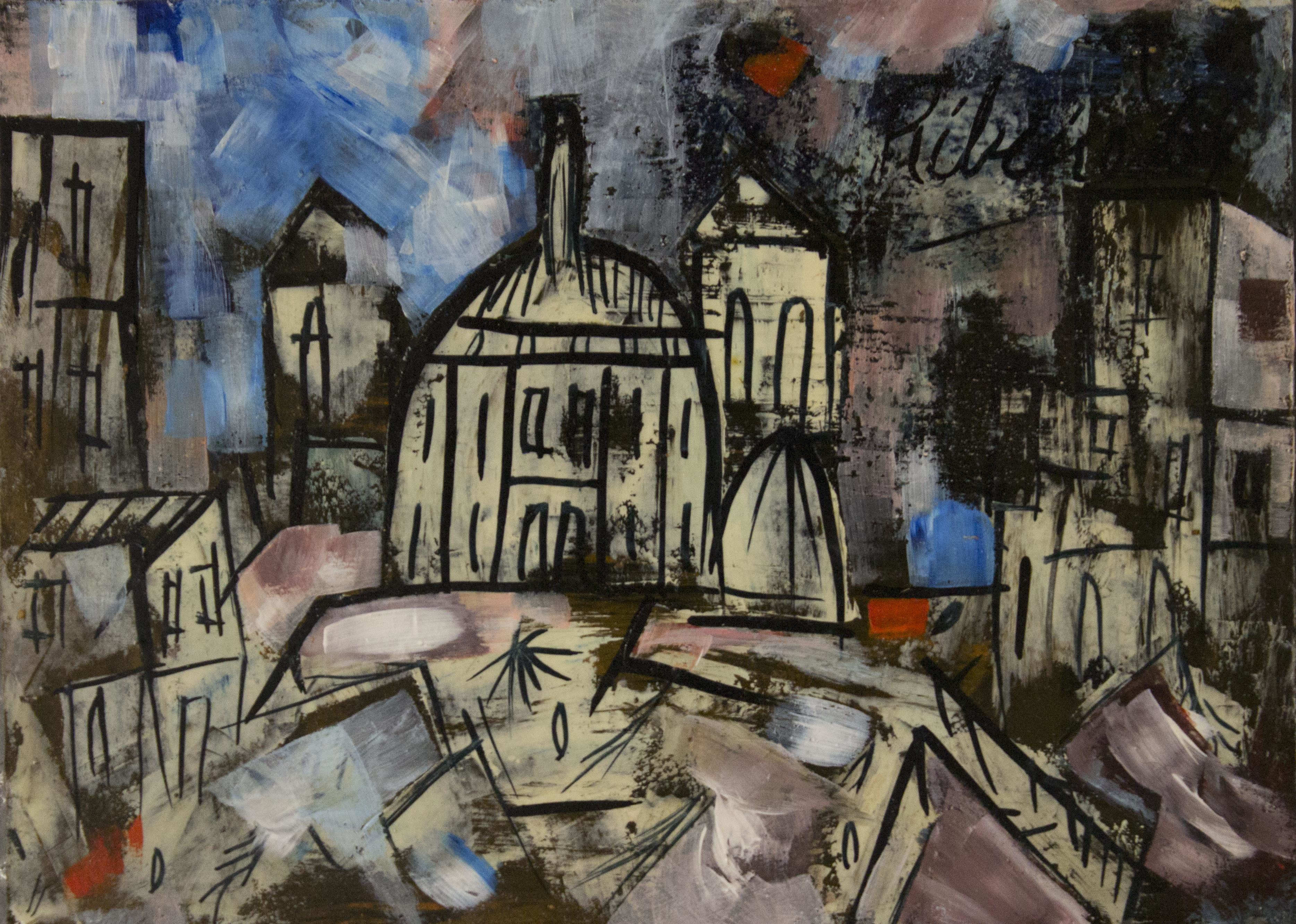 Lancelot Ribeiro, Untitled (Landscape with Domes), 1964 Grosvenor Gallery