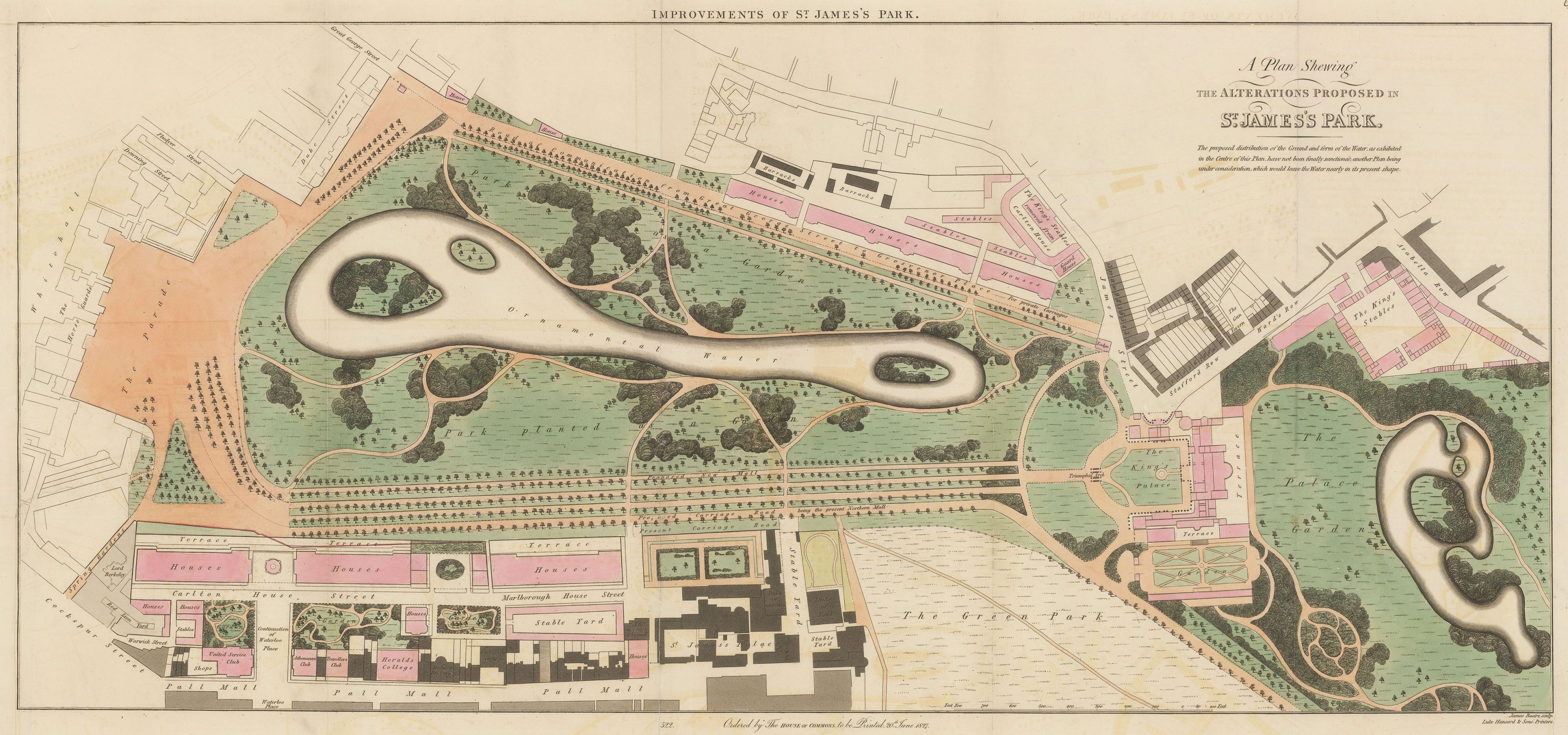 Hansard St James #39 s Park Improvement Plan 1827 The Map House