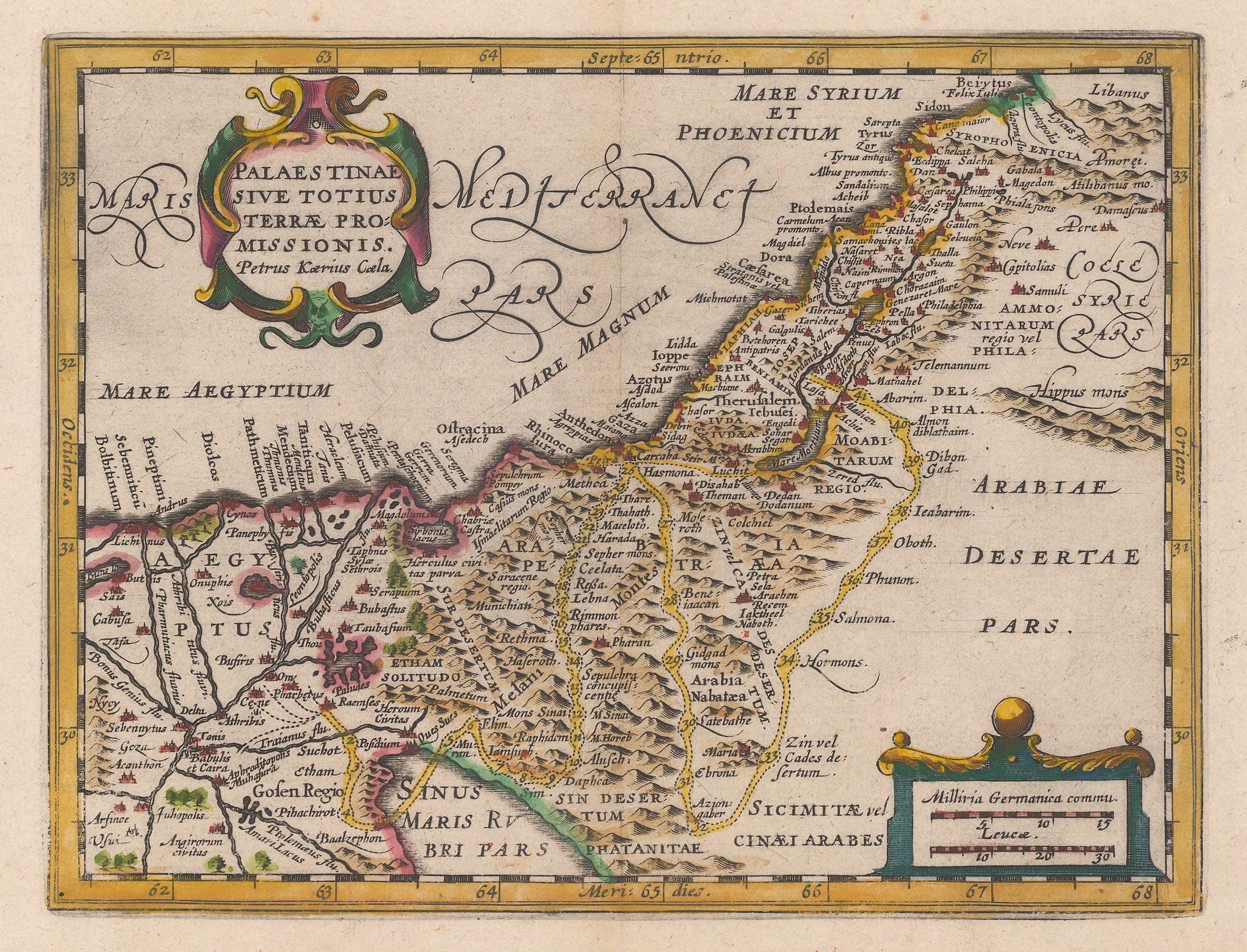 Jan Jansson, Dutch Golden Age map of the Holy Land, 1661 | The Map House