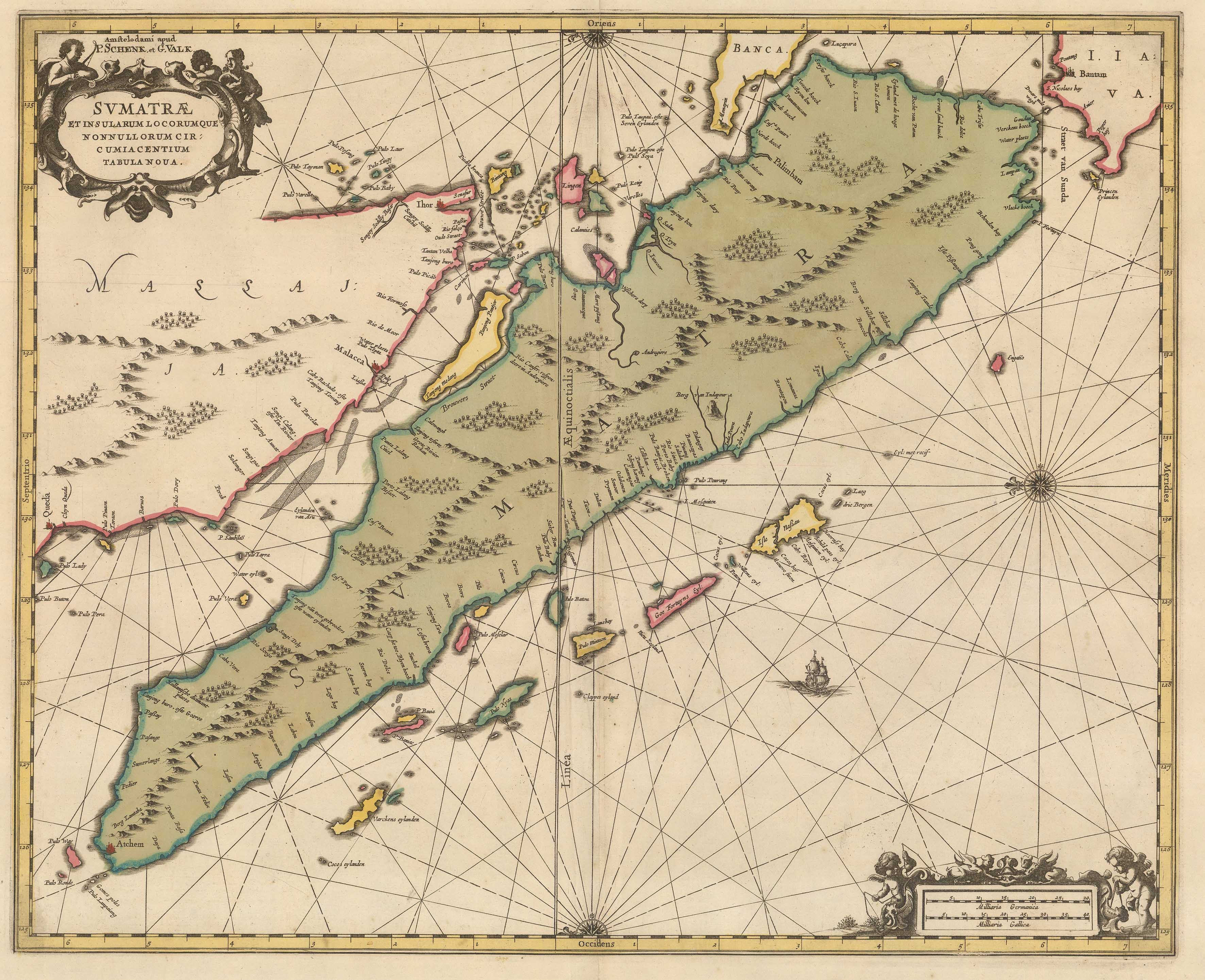 Valk & Schenk, Sumatra and Singapore Straits, 1700 c. | The Map House