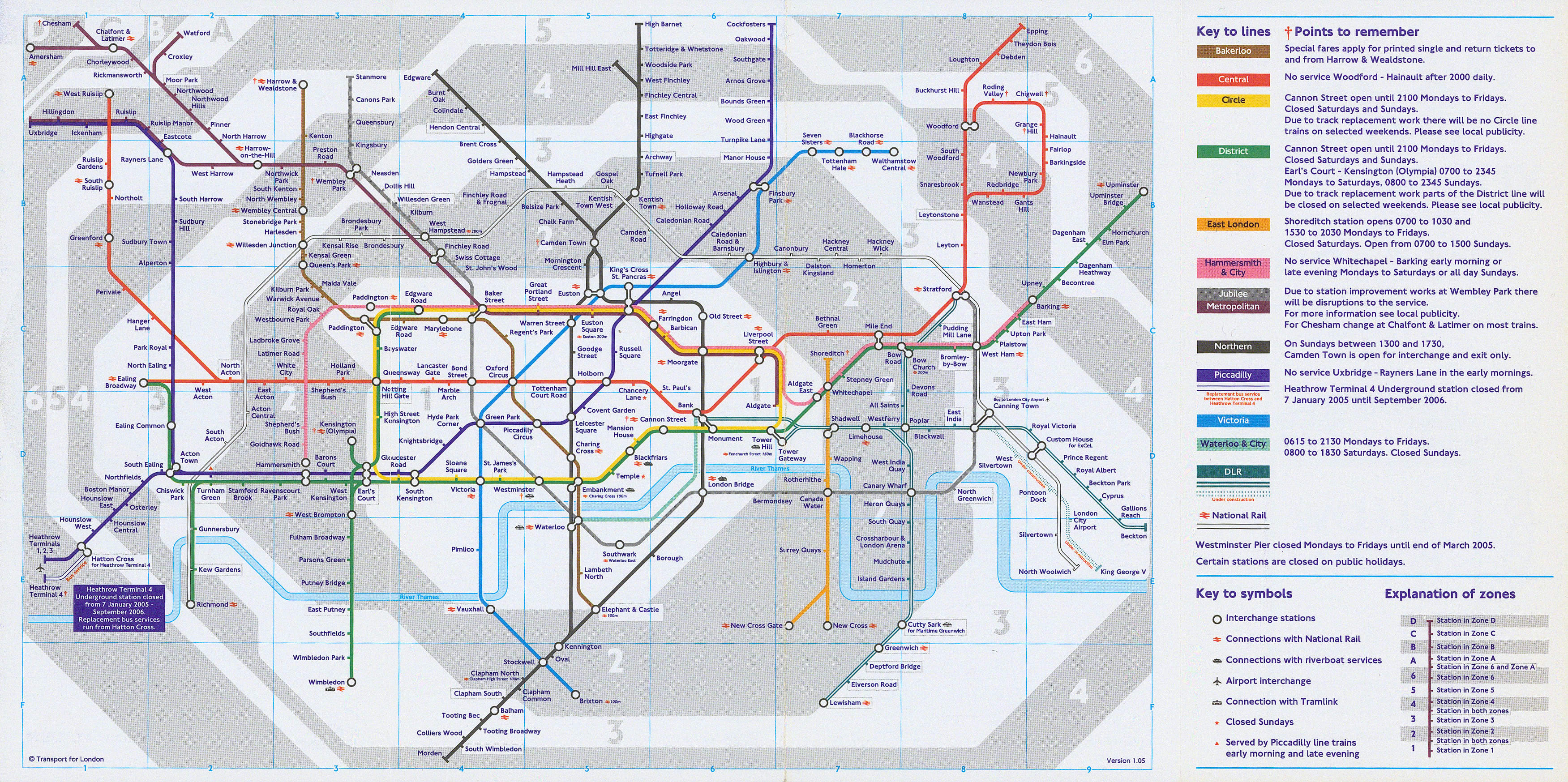 London Underground, London Underground Map, 2005 | The Map House