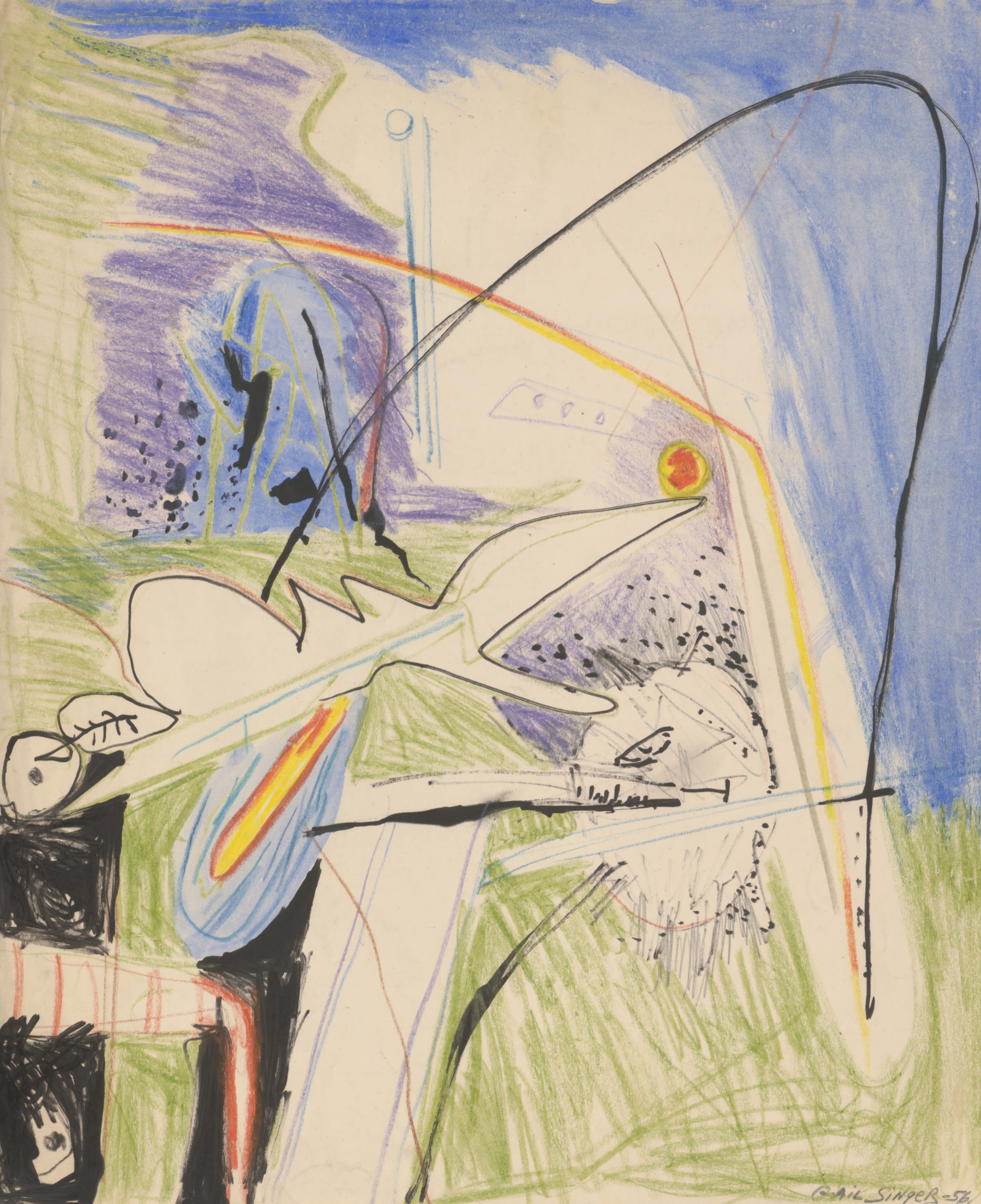 Gail Singer , Paysage, 1956 Dolan Maxwell