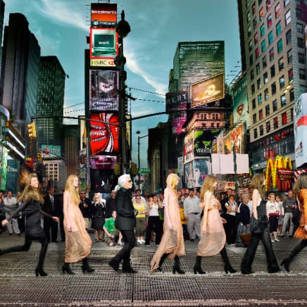 Karl Lagerfeld in Times Square, Editorial for Harper's Bazaar 2006, NYC