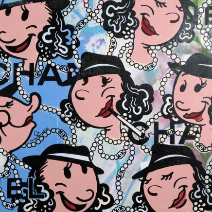 Olive Oyl Chanel in Blue Abstract, 2018