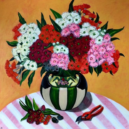 John Klein - Gum Blossoms in Art Deco Vase, 2020