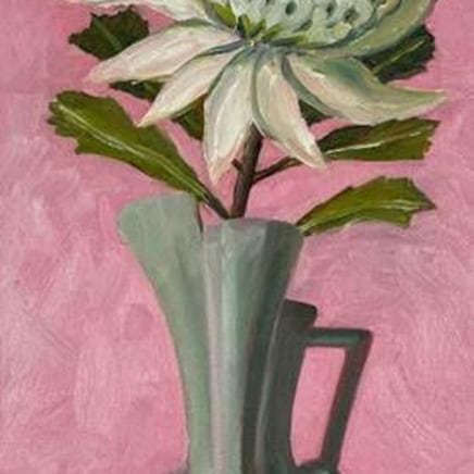 John Klein, White Waratah in Beswick Jug