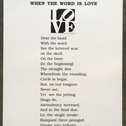 Robert Indiana, Book of Love Poem - When The Word Is Love, 1996