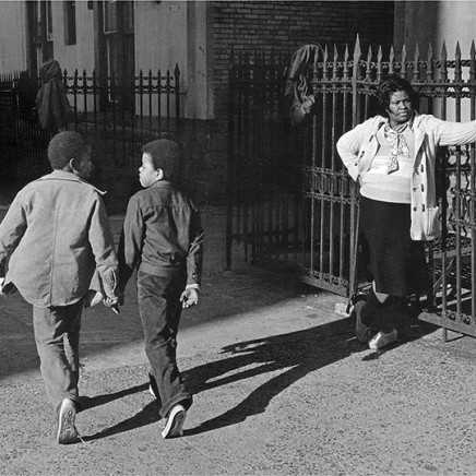 Dawoud Bey, A Woman and Two Boys Passing, 1978