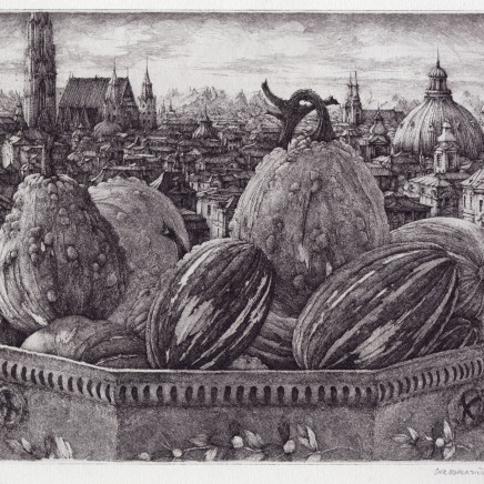 Érik Desmazières, Coloquintes devant une ville, 1983