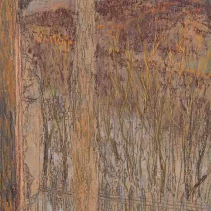 Martin Basdevant, Matin bleu - Fenêtre et bois rouge, 2023