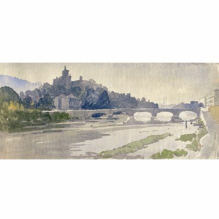 Charles-Élie Delprat, Les Berges du Pô et le Pont Vittorio Emanuele, Turin, 2022